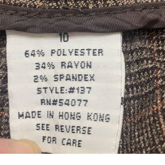 Cabi Cropped Wide Leg Pants 10 Brown Gaucho Glen Plaid Dark Academia Boho Career - Picture 7 of 8